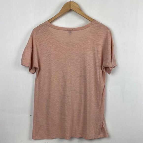 J.Crew S / M Modern Graphic Tee T-Shirt Blush Pink Black & Gold Letters - Picture 14 of 14